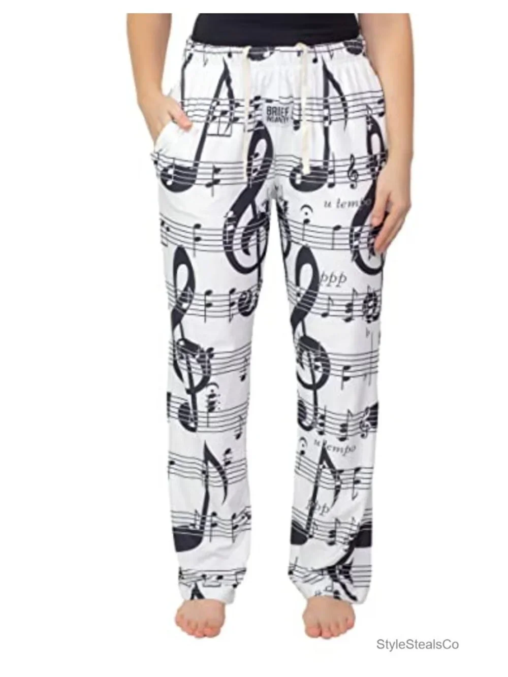 Music Notes Pajama Pants with Pockets Unisex Lounge